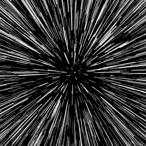 Traveling at the speed of light through space. 3D rendering