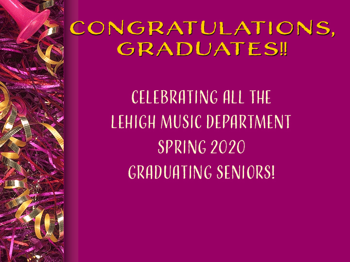 Music Department Graduation Video Department Of Music